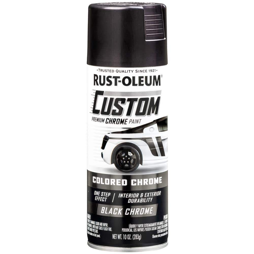 Rust Oleum Automotive 10 Oz Gloss Black Custom Chrome Spray Paint 6 Pack The Home Depot