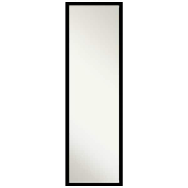 Amanti Art Jet 15.38 in. x 49.38 in. Modern Rectangle Framed Black On the Door Mirror