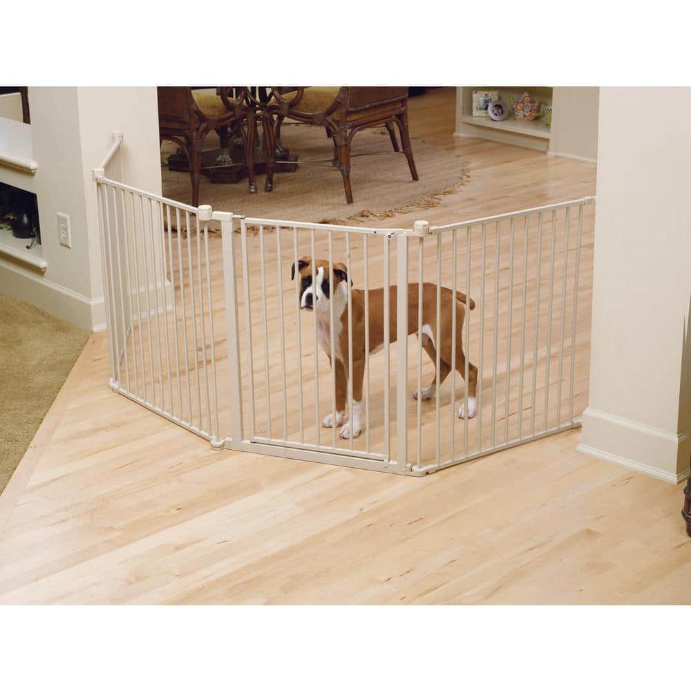 White Metal Convertible Pet Yard with Door