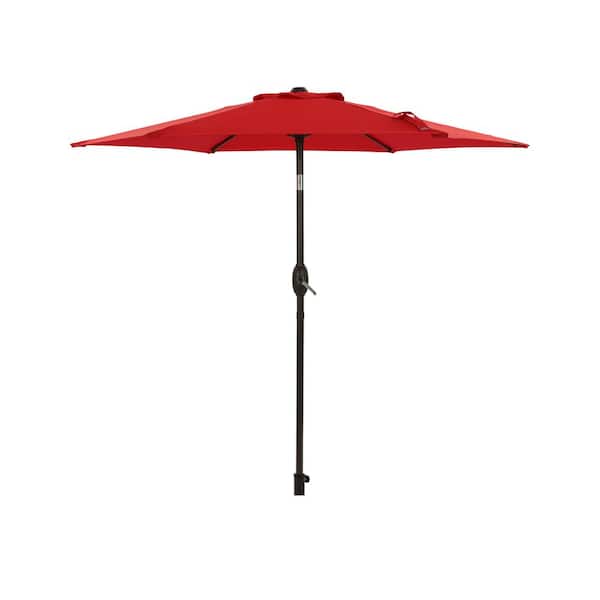 Inner Decor Seymo 7.5 ft. Steel Market Tilt Patio Umbrella in Red Without Base