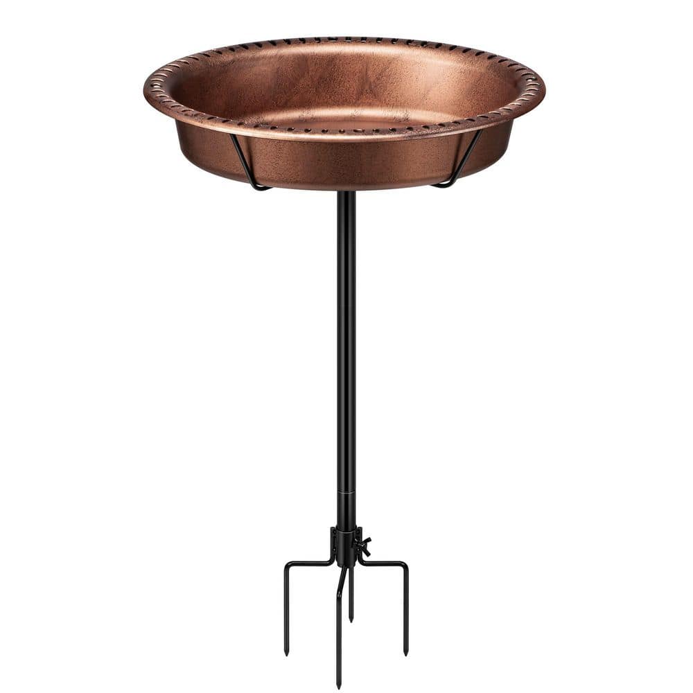 12.8 in. Dia Bronze ABS Oval Garden Birdbath Bowl with Metal Ground Stake price history on PriceWatchPro
