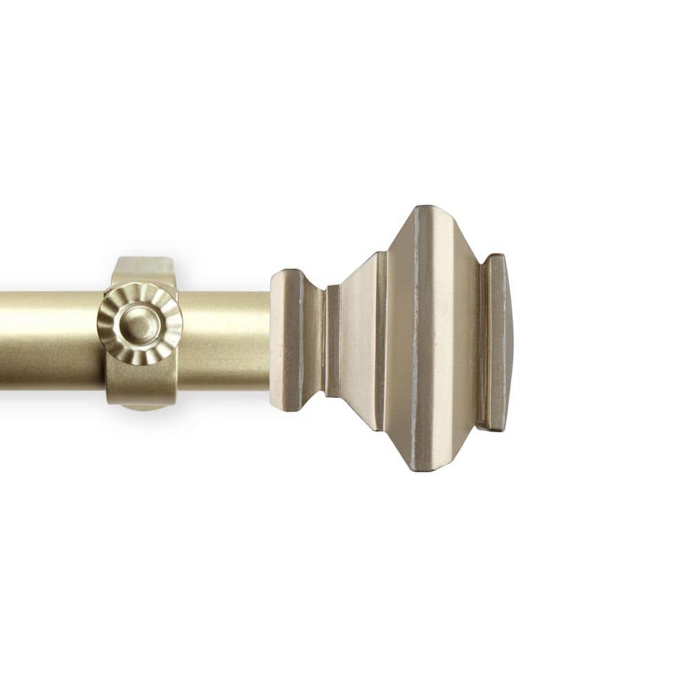 28 in. - 48 in. Adjustable Single Curtain Rod 1 in. Dia in Gold with Shea Finials price history on PriceWatchPro