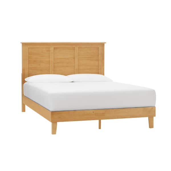 StyleWell Dorstead Patina Wood Finish Queen Bed with Shutter Back (62 in. W x 48 in H)