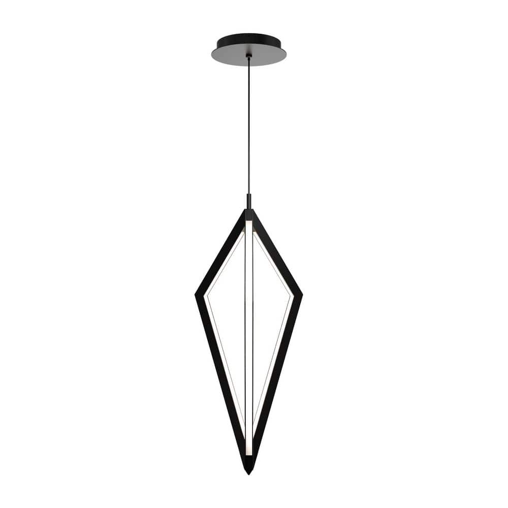 Tribeca 20 in. 1-Light Black Integrated LED Pendant Light Selectable 4CCT 2700K-3000K-3500K-4000K price history on PriceWatchPro