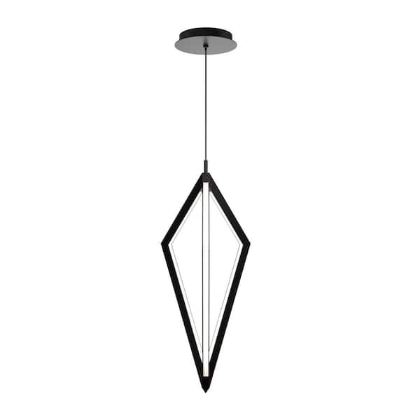 Tribeca 20 in. 1-Light Black Integrated LED Pendant Light Selectable 4CCT 2700K-3000K-3500K-4000K
