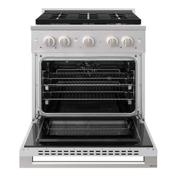 30 in. 4.2 cu. ft. Marino Dual Fuel Range with 4 Burner DuoPro Cooktop and Electric Convection Oven in Stainless Steel