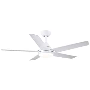 48 in. Integrated Led Indoor Matte White Ceiling Fan With Light Kit And Remote Control