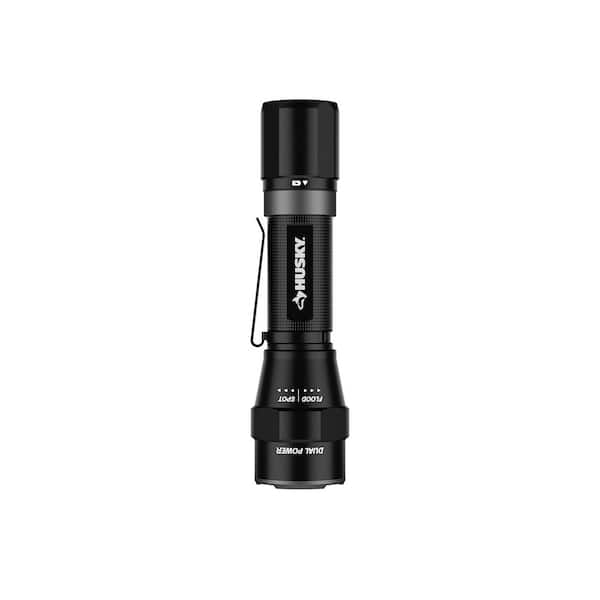 Husky 1200 Lumens Dual Power LED Rechargeable Focusing Flashlight with  Rechargeable Battery and USB-C Cable Included HSKY1200DPFL - The Home Depot