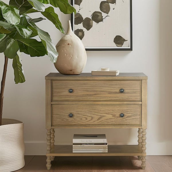 Beckett Natural 2-Drawer 36 in. Wide Chest of Drawers