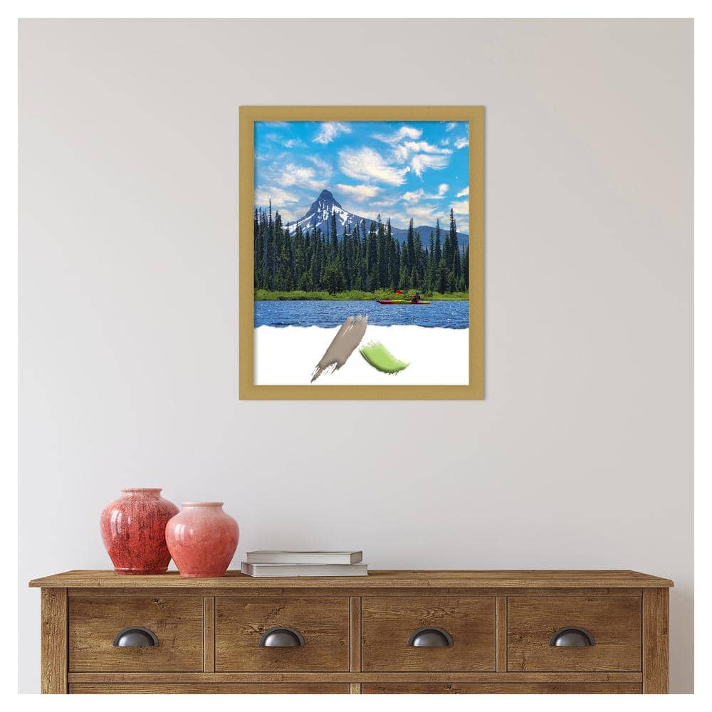 Grace Brushed Gold Narrow Polystyrene Wall Picture Frame 18x22