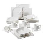 Monica 30-Piece Casual Ivory White Porcelain Dinnerware Set (Service for 6)