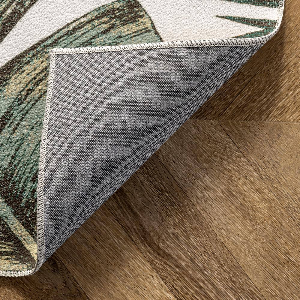 Eco-Friendly Olive Leaf 6' x 9' Synthetic Reversible Area Rug