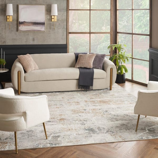 Glam Grey Multicolor 9 ft. x 12 ft. Abstract Contemporary Area Rug