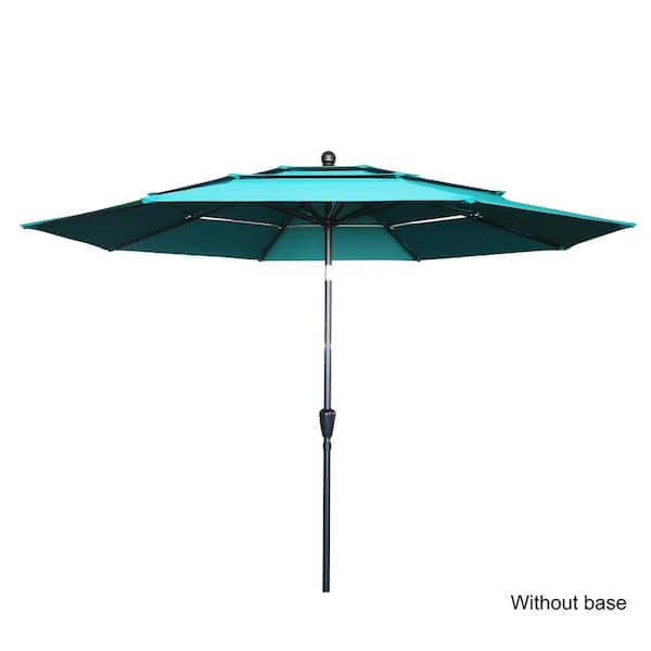 cenadinz 10 ft. Market Patio Umbrella with Double Air Vent in Turquoise
