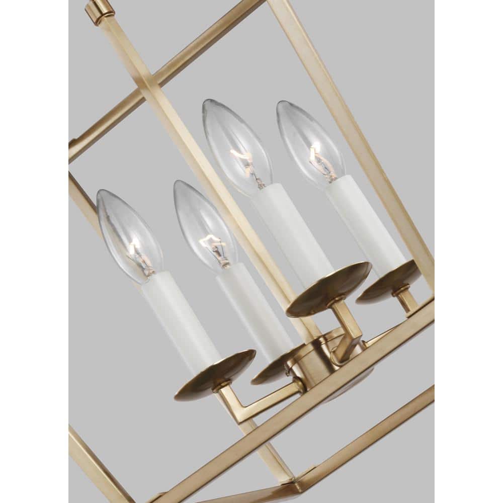 Satin Brass Farmhouse 4-Light Indoor/Outdoor Island Pendant