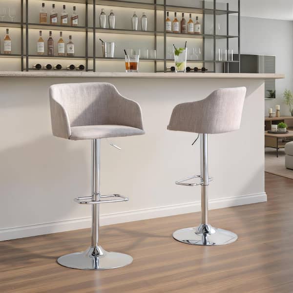 Lumisource Daniella Light Grey Adjustable Bar Stool BS-DNLLA LGY