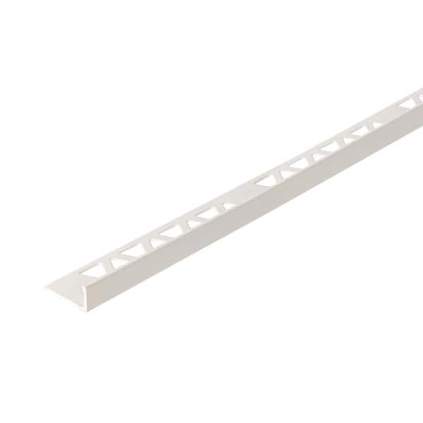 Bright White Powder Coated 1.13 in. W x 96 in. L Aluminum 1/2 in. Tile Edge Trim
