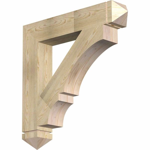 Ekena Millwork 6 in. x 36 in. x 36 in. Douglas Fir Balboa Arts and Crafts Rough Sawn Bracket