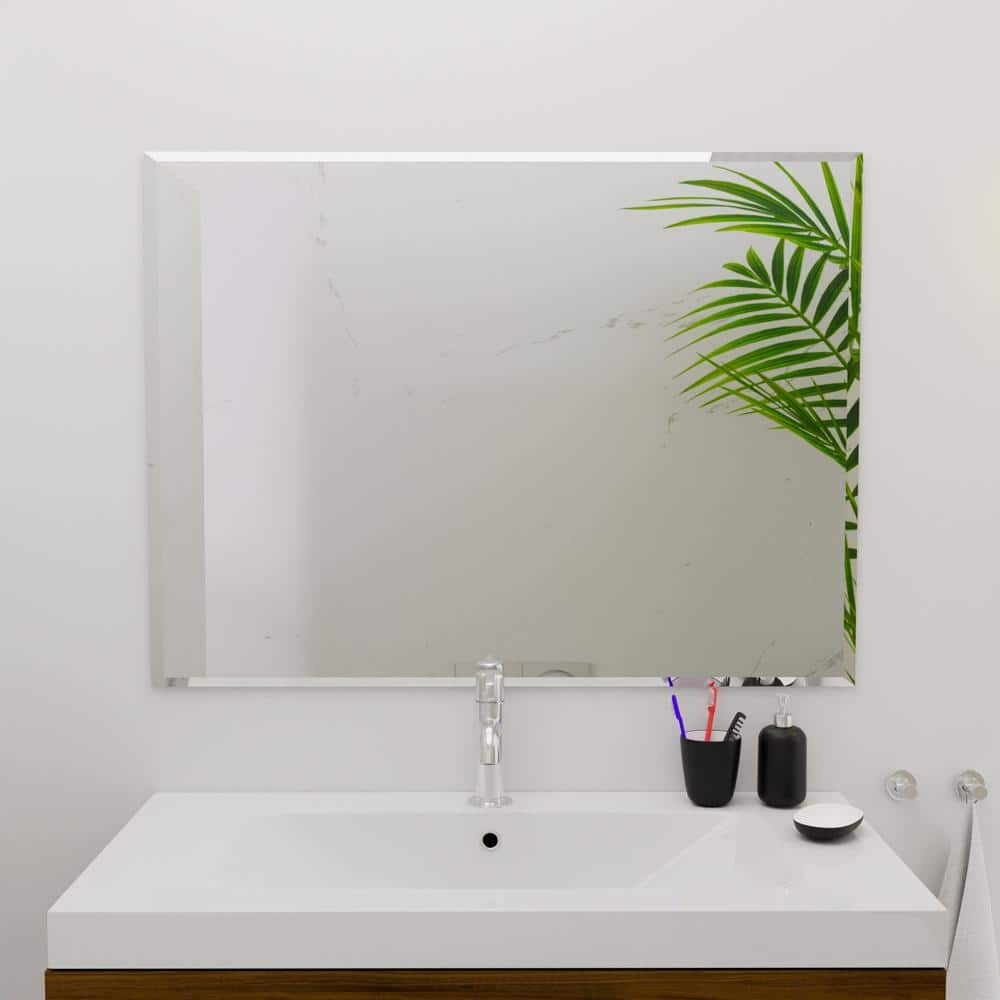 Elegant 36x48 Beveled Edge Frameless Rectangular Wall Mirror
