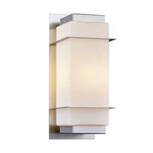Hudson 1-Light Brushed Nickel LED Outdoor Wall Lantern Sconce