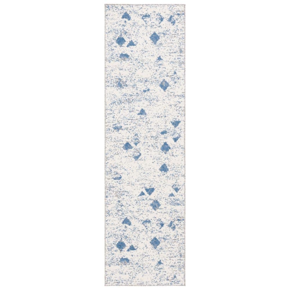 Cottage Blue 2 ft. x 8 ft. Abstract Diamond Indoor/Outdoor Runner Rug price history on PriceWatchPro