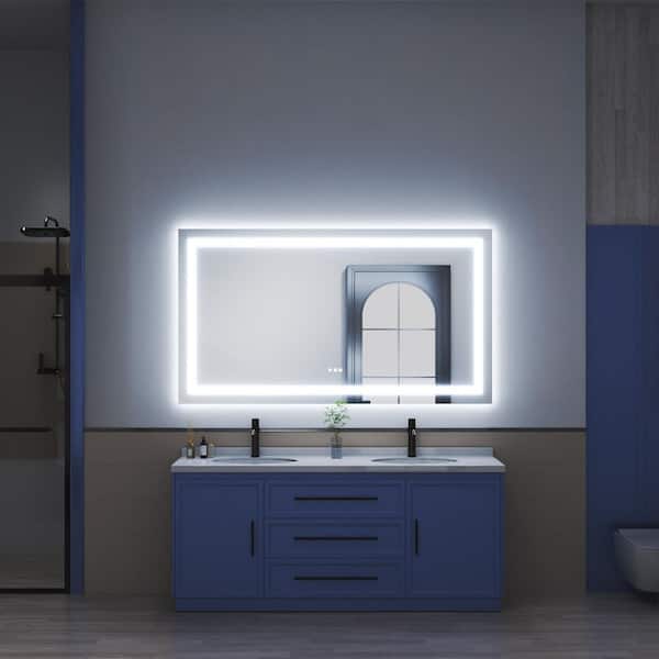 waterpar 72 in. W x 40 in. H Rectangular Frameless Wall Bathroom