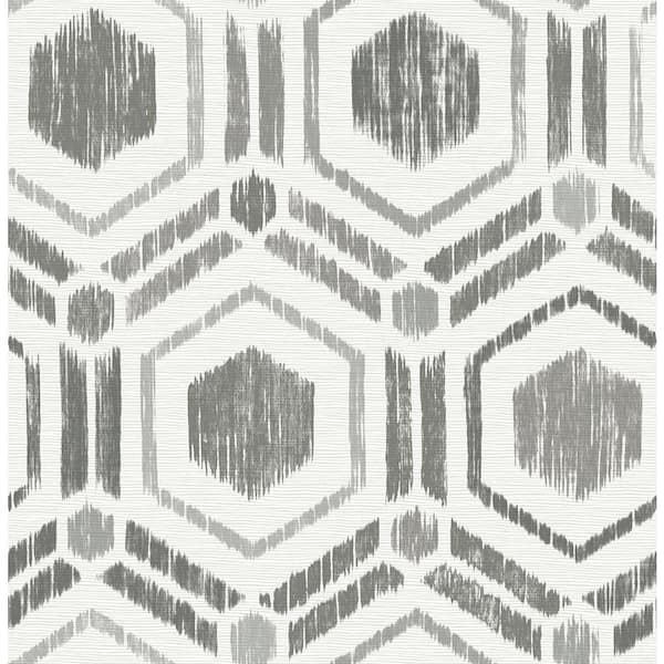 A-Street Prints Borneo Taupe Geometric Grasscloth Taupe Wallpaper Sample