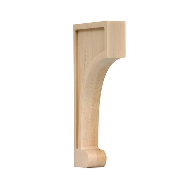 Waddell Mission Corbel - Large, 12 in. x 6.375 in. x 1.75 in. - Machined Unfinished Alder Wood - DIY Home Wall Shelving Decor