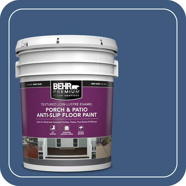5 gal. #M520-7 Admiral Blue Textured Low-Lustre Enamel Interior/Exterior Porch and Patio Anti-Slip Floor Paint