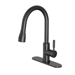 Garrick Single-Handle Pull-Down Sprayer Kitchen Faucet in Matte Black (2-Pack)