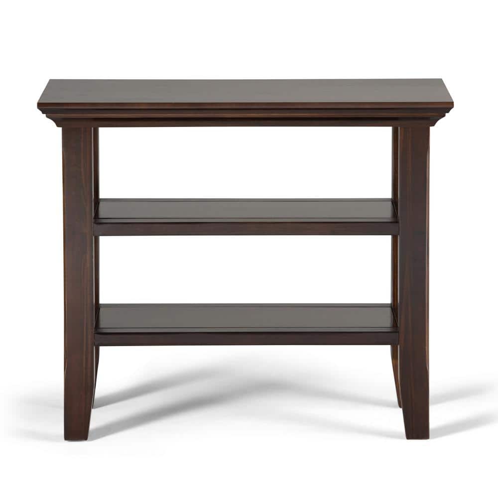 Brunette Brown Solid Wood Transitional Narrow Side Table