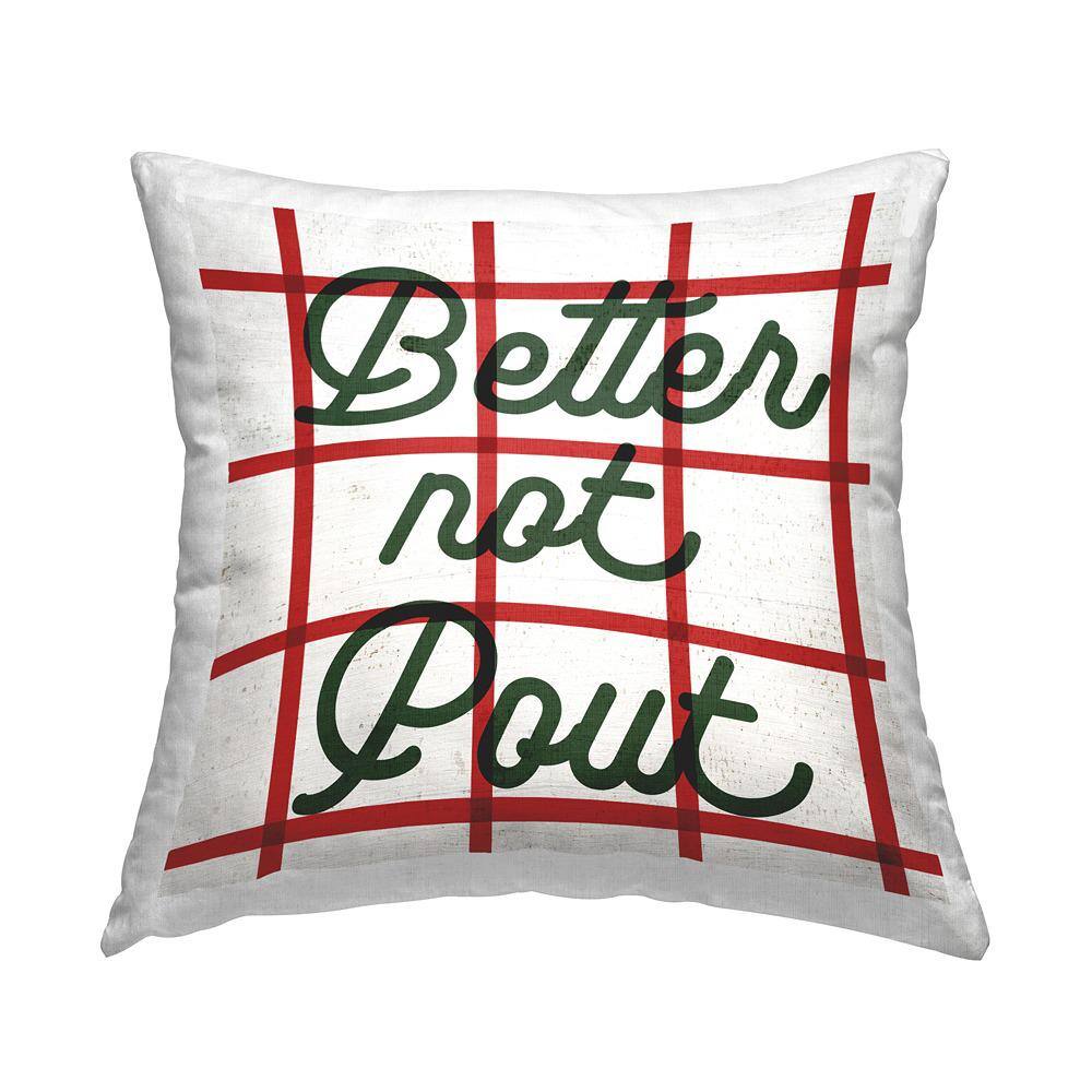 Better Not Pout Christmas Plaid Decorative Pillow Set