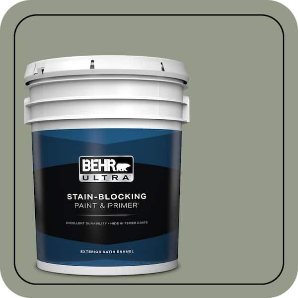 BEHR ULTRA 5 gal. #430F-4 False Cypress Satin Enamel Exterior Paint & Primer