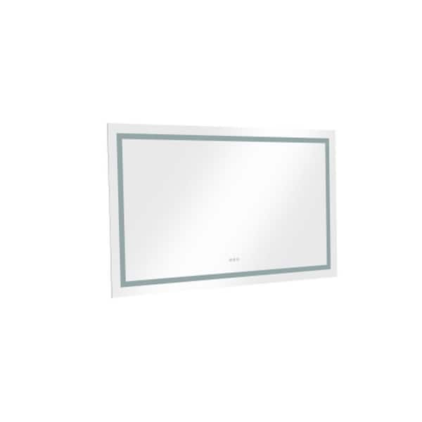 AOPSPS 37 in. W x 73 in. H Large Rectangular Frameless LED Light Wall Bathroom Vanity Mirror in White