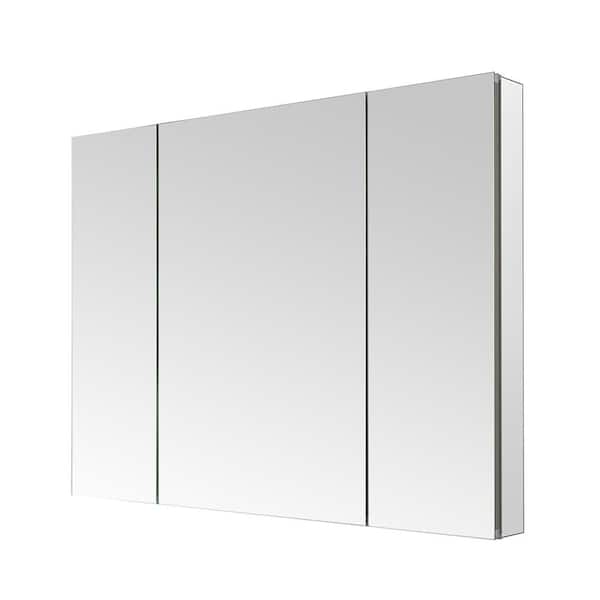 Aquadom Royale 40 in W x 30 in. H Rectangular Tri-view Medicine Cabinet with Mirror and 3X Removeable Magnifying Mirror