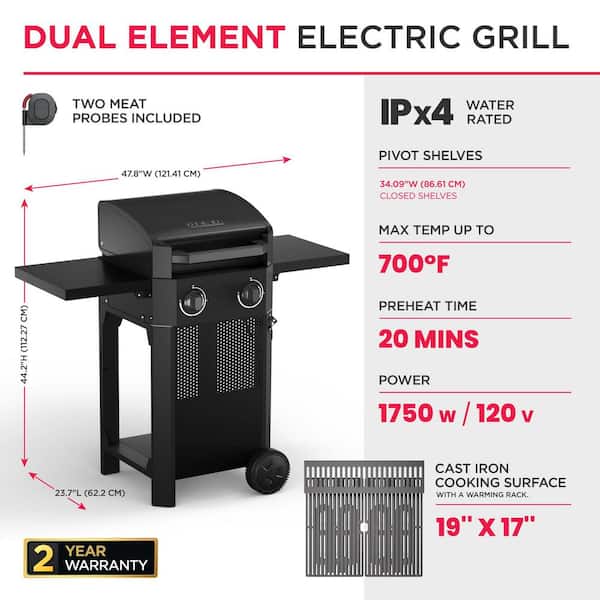 EG-003-C, Electric Grill, Grey/Black, Digital Precision, Weather-Resistant. 323 in. Cooking Area