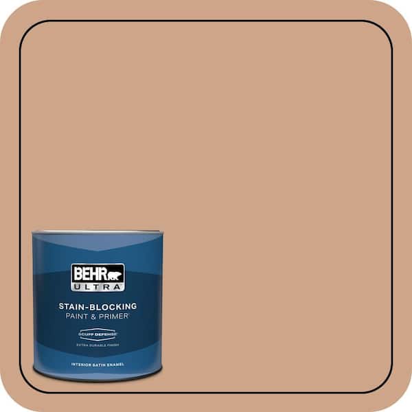 BEHR ULTRA 1 qt. #PMD-76 Sienna Buff Extra Durable Satin Enamel Interior Paint & Primer