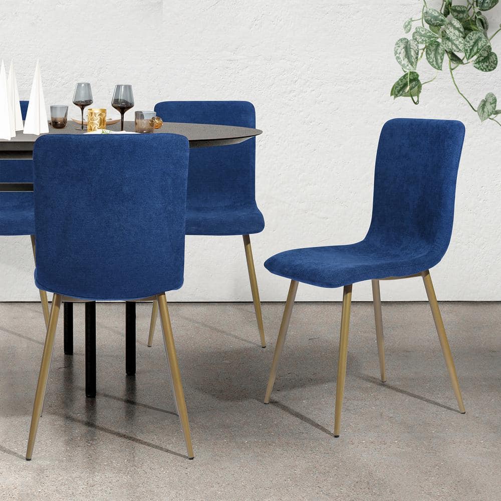 Homy Casa Scargill Blue Textured Fabric Upholstered Dining Chairs (Set