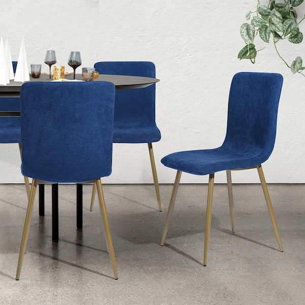 Homy Casa Scargill Blue Textured Fabric Upholstered Dining Chairs (Set