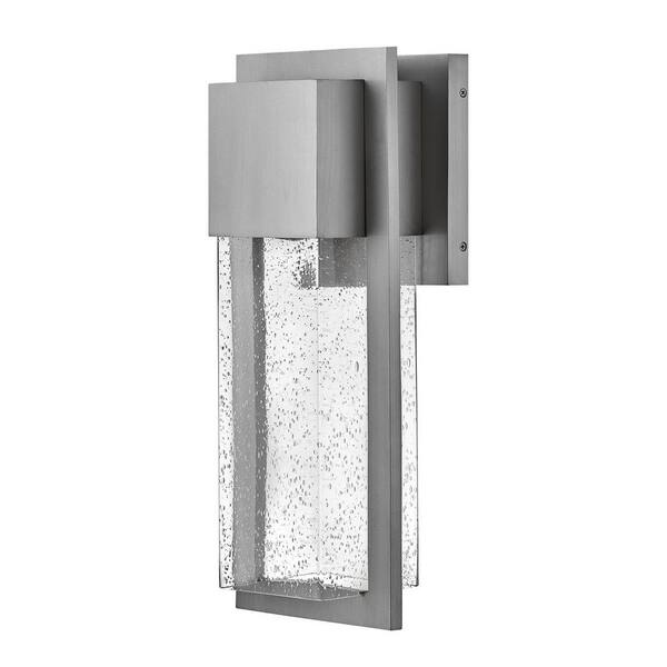 LARK - Alex 1-Light Antique Brushed Aluminum Hardwired Outdoor Wall Lantern Sconce