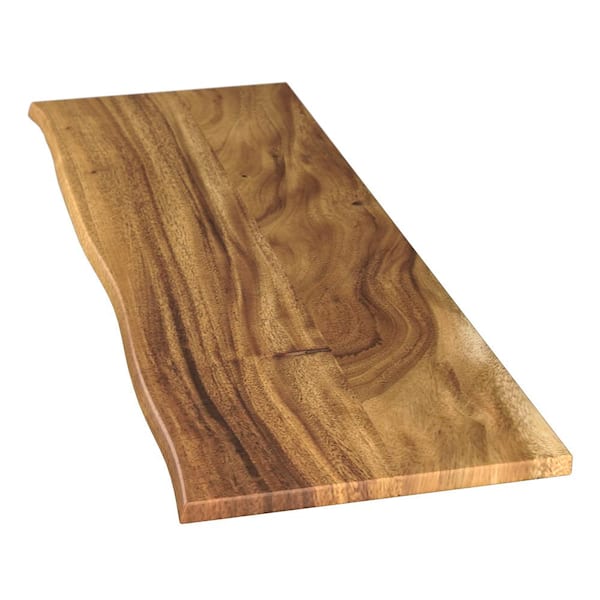 6 ft. L x 25 in. D Finished Saman Solid Wood Butcher Block  Countertop in with Live Edge