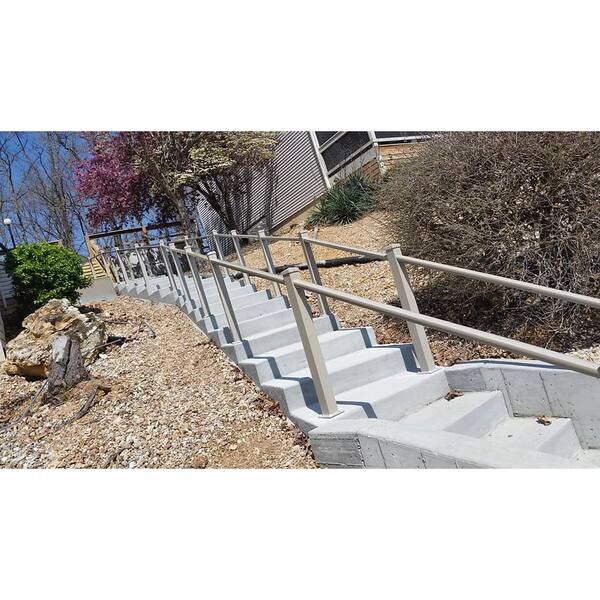 EZ Handrail 3 in. x 3 in. x 38 in. Clay Aluminum Post with Welded Base