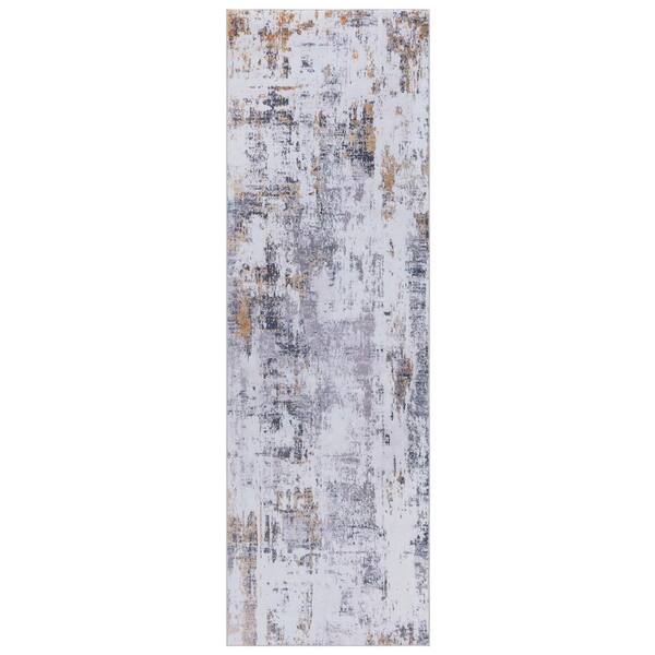 SAFAVIEH Tacoma Gray/Gold 3 ft. x 8 ft. Marble Runner Rug