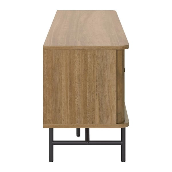 CorLiving Light Brown Wood Hikari TV Stand Fits TV's up to 75 in