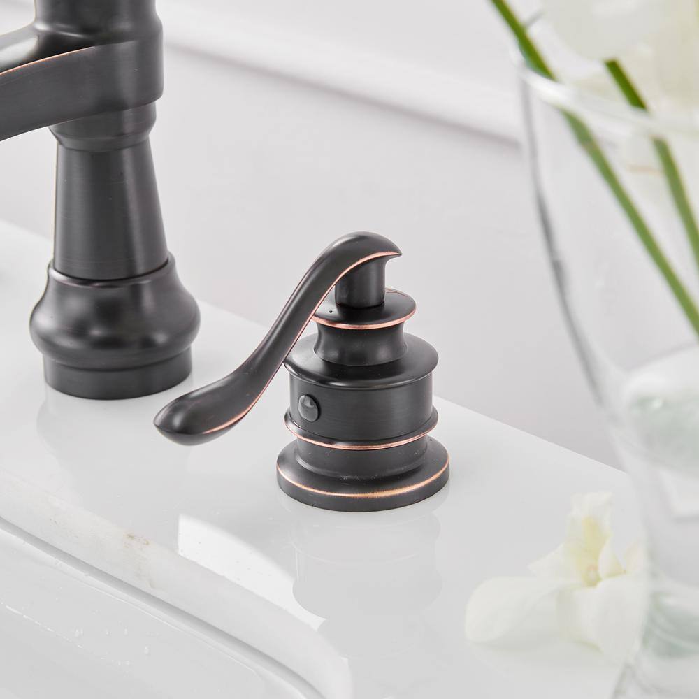 Oil-Rubbed Bronze 8-Inch Waterfall Widespread 2-Handle Bathroom Faucet