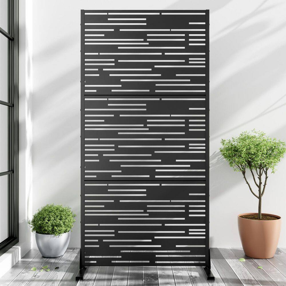 72 in. x 35 in. Black Outdoor Metal Galvanized Privacy Screen Fence Garden Panels price history on PriceWatchPro