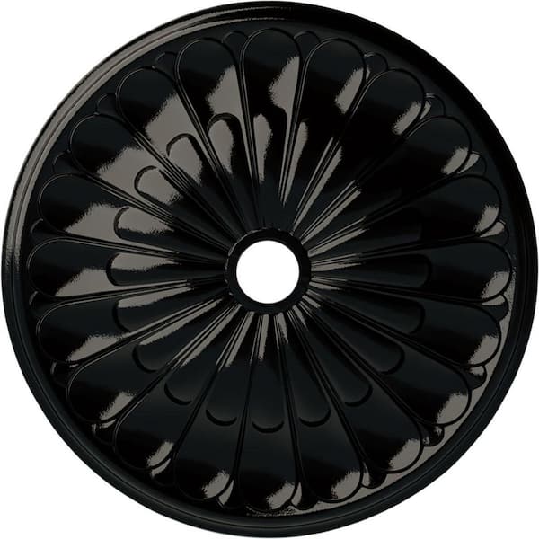 Ekena Millwork 1-7/8 in. x 31-5/8 in. x 31-5/8 in. Polyurethane Gorleen Ceiling Medallion, Black Pearl