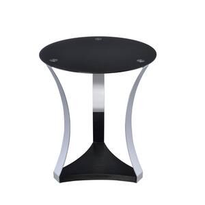 Geiger Rose Gold and Black Glass Top End Table