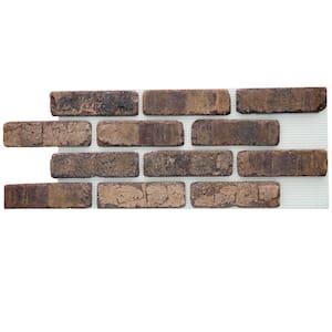 Brickwebb Cafe Mocha Thin Brick Sheets - Flats (Box of 5 Sheets) - 28 in. x 10.5 in. (8.7 sq. ft.)