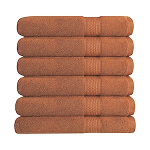 A1HC Hand Towel 500 GSM Duet Technology 100% Cotton Ring Spun Burnt Caramel 16 in. x 28 in. Quick Dry (Set of 6)